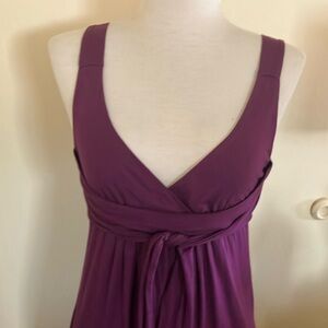 Elegant Purple Midi Jersey Dress